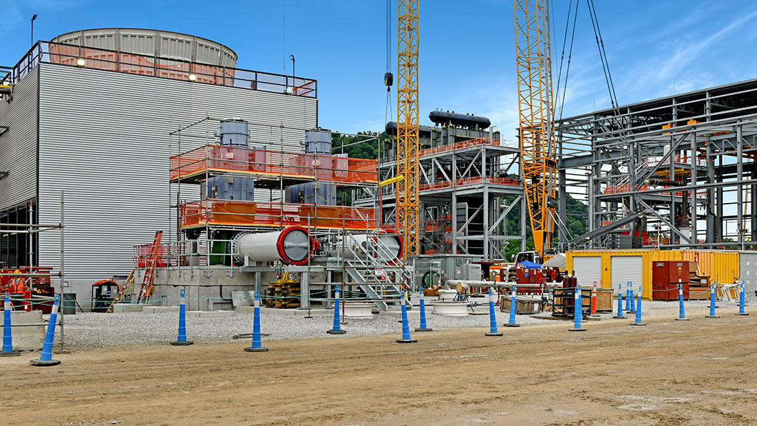 Construction progress - circ water pumps and building steel
