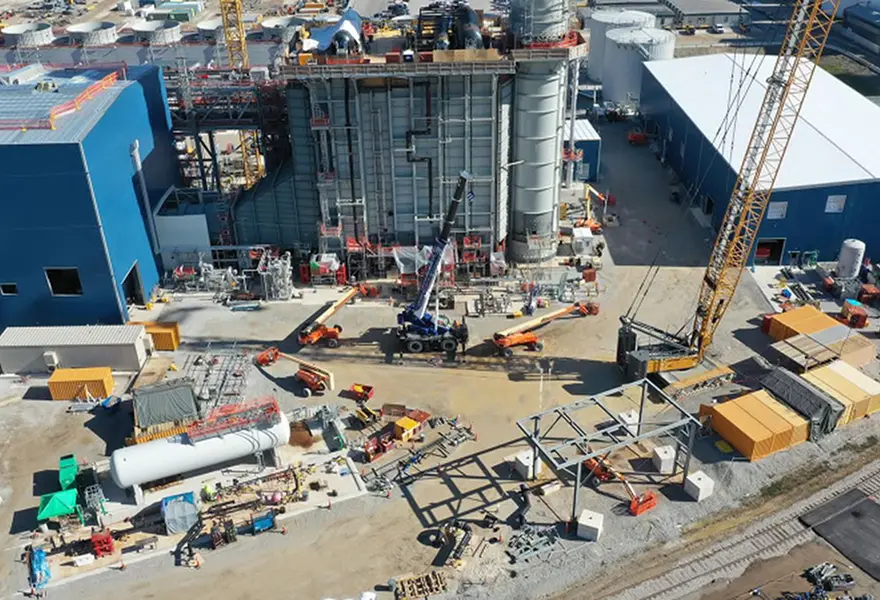 Power plant construction – west side of HRSG