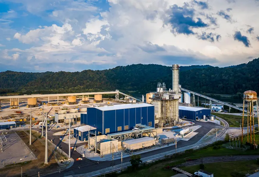 Power plant operations – looking east showing Isophase bus ducts to step-up transformer