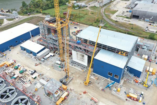 Long Ridge power plant under construction in Hannibal, Ohio. Photo courtesy of Kiewit.